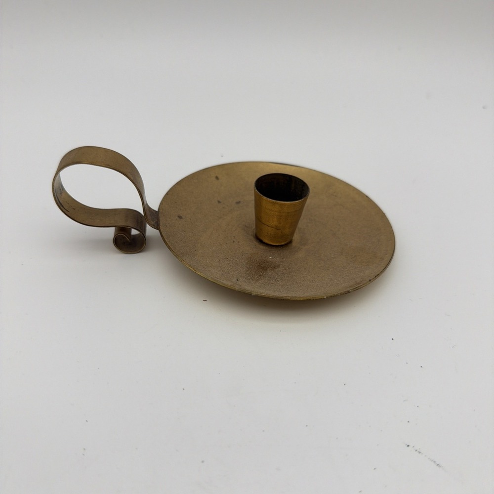 vintage solid brass chamberstick candle holder Hallmark